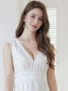ERUKEI エルケイ ノースリーブ・レース・Vネック・切替・Aライン・ミディアムドレス・ワンピース ek-e24098