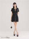 Glossy ローブドフルールグロッシー バックレースセンタージップベルトミニキャバドレス gl3795-c