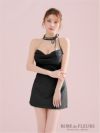  ROBE de FLEURS ローブドフルール ラメニットリボンホルターセットアップタイトミニキャバドレス fm3772-c