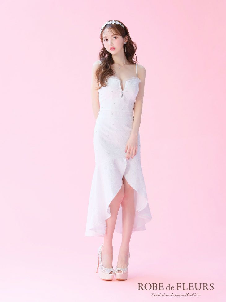 ROBE de FLEURS ローブドフルール ジャガードチュールマーメイドセットアップキャバドレス fm3451