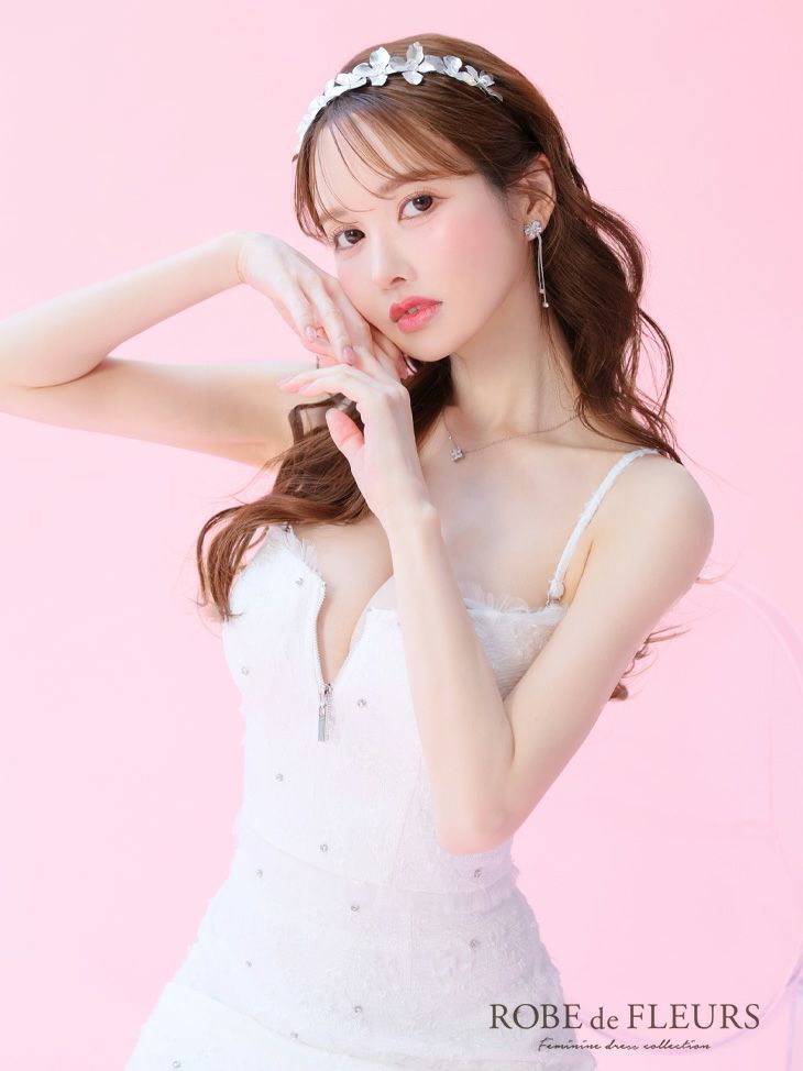 ROBE de FLEURS ローブドフルール ジャガードチュールマーメイドセットアップキャバドレス fm3451