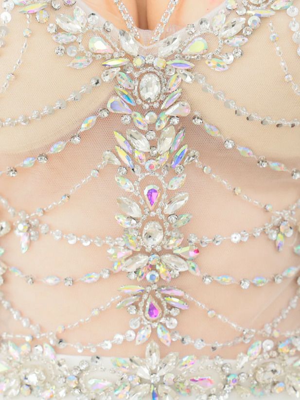 AngelR エンジェルアール ホルターネックフロントビジューメッシュタイトミニドレス ar25314