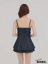 ROBE de FLEURS anier.ROBE ローブドフルール アニエルローブ Denim center zip flare setup mini dress デニムセンタージップフレアセットアップミニドレス fm-anier4050