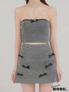 ROBE de FLEURS anier.ROBE ローブドフルール アニエルローブ Leather ribbon denim bare setup mini dress レザーリボンデニムベアトップセットアップミニドレス fm-anier4048