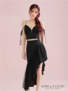 ROBE de FLEURS ローブドフルール アシンメトリーラメニットチュールセットアップキャミキャバドレス fm3295-c
