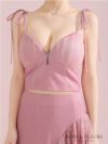 ROBE de FLEURS ローブドフルール アシンメトリーラメニットチュールセットアップキャミキャバドレス fm3295-c