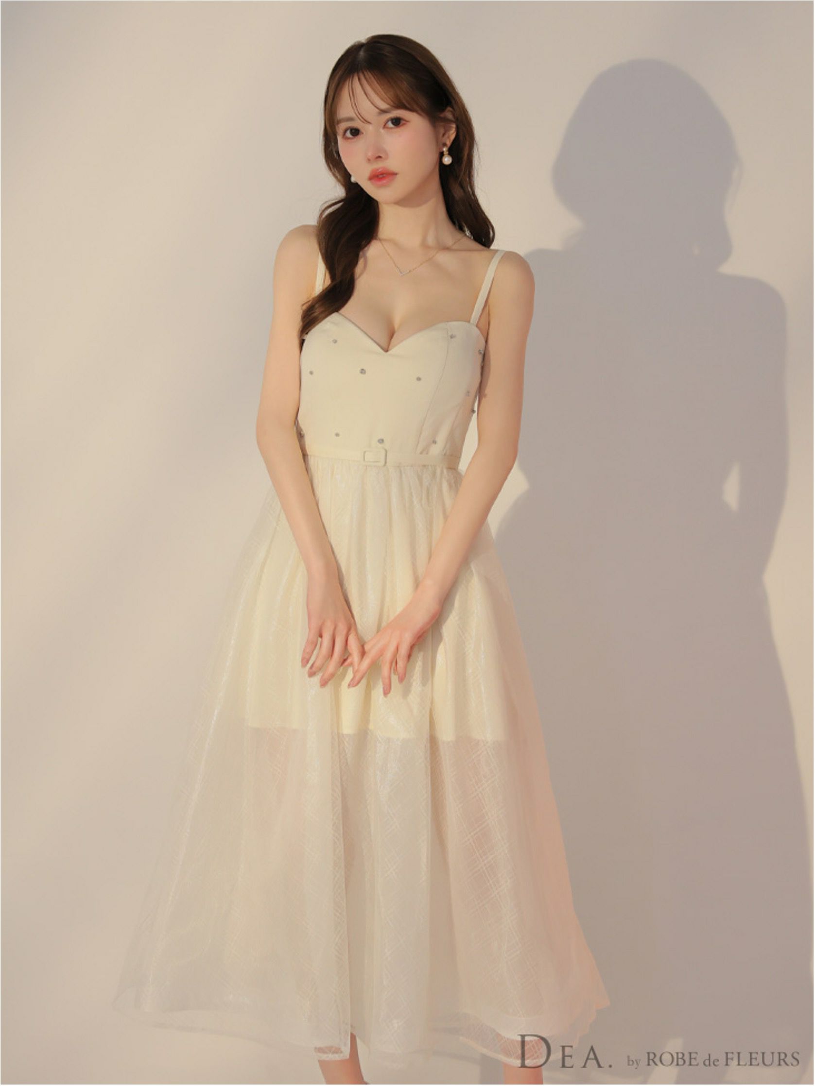 DEA. ディア バイ ローブドフルール リッチオーガンジーフレアロングキャバドレス deE3587-c