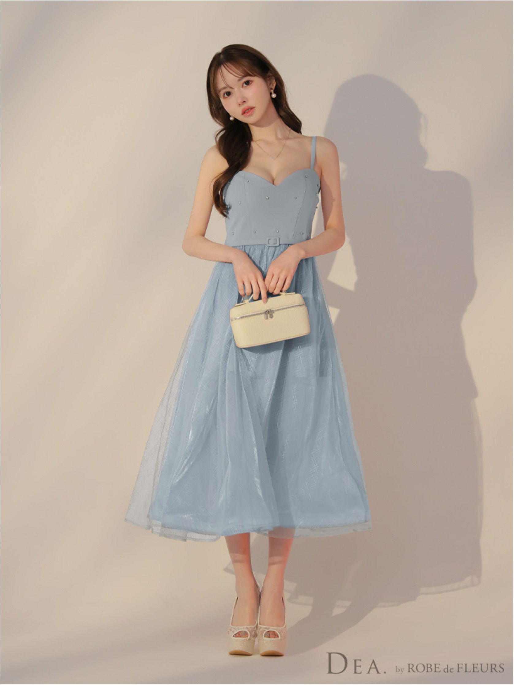 DEA. ディア バイ ローブドフルール リッチオーガンジーフレアロングキャバドレス deE3587-c