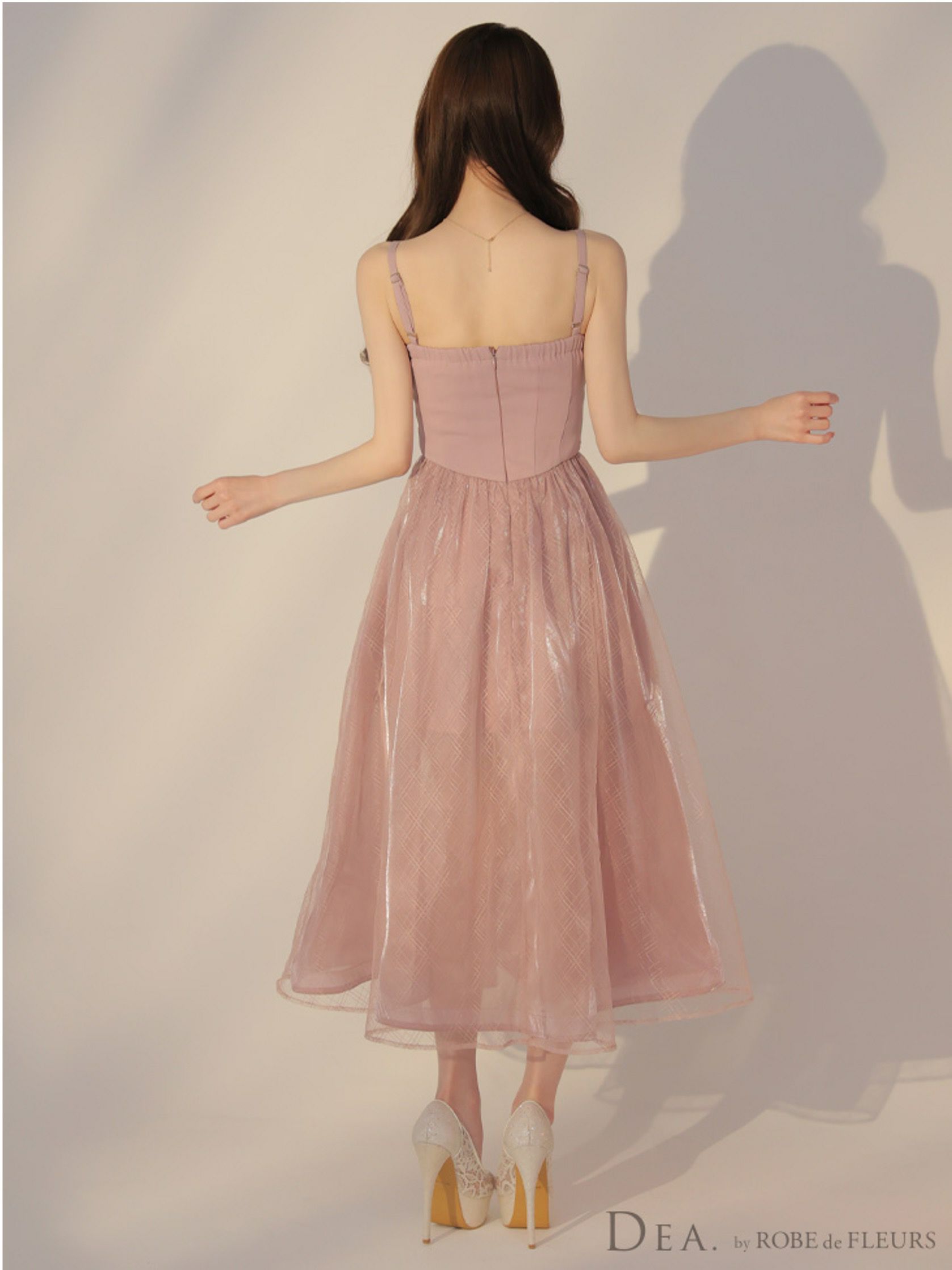 DEA. ディア バイ ローブドフルール リッチオーガンジーフレアロングキャバドレス deE3587-c