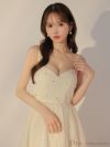 DEA. ディア バイ ローブドフルール リッチオーガンジーフレアロングキャバドレス de3587