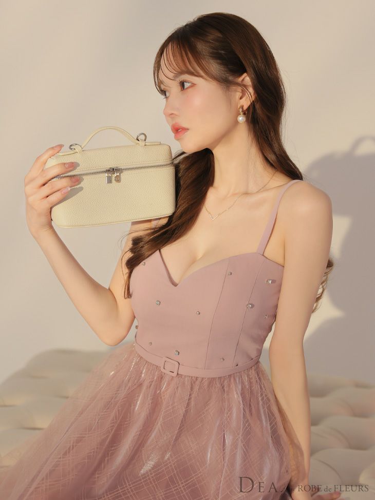 DEA. ディア バイ ローブドフルール リッチオーガンジーフレアロングキャバドレス de3587