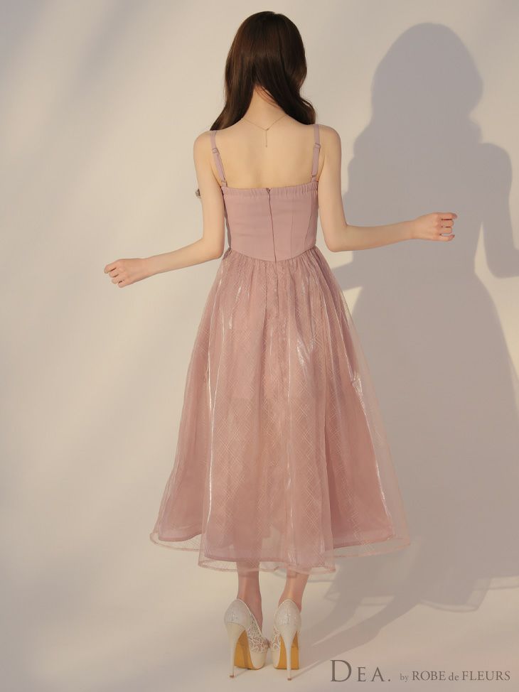 DEA. ディア バイ ローブドフルール リッチオーガンジーフレアロングキャバドレス de3587