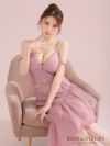ROBE de FLEURS ローブドフルール アシンメトリーラメニットチュールセットアップキャミキャバドレス fm3295