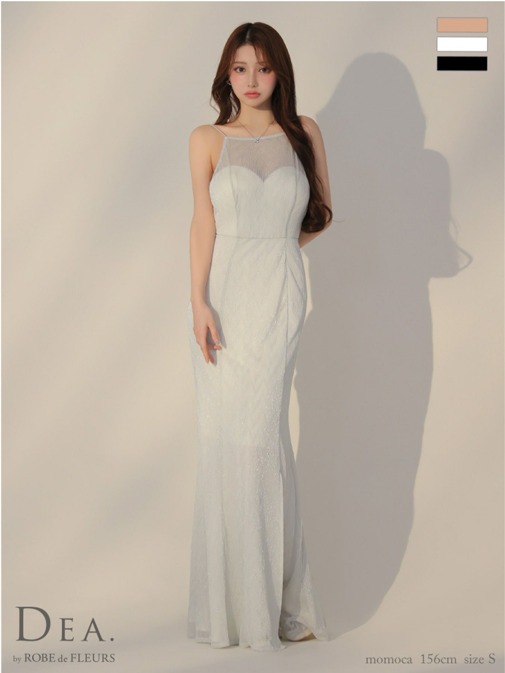 DEA. ディア バイ ローブドフルール ラメニットストレッチキャミロングキャバドレス de3383-c