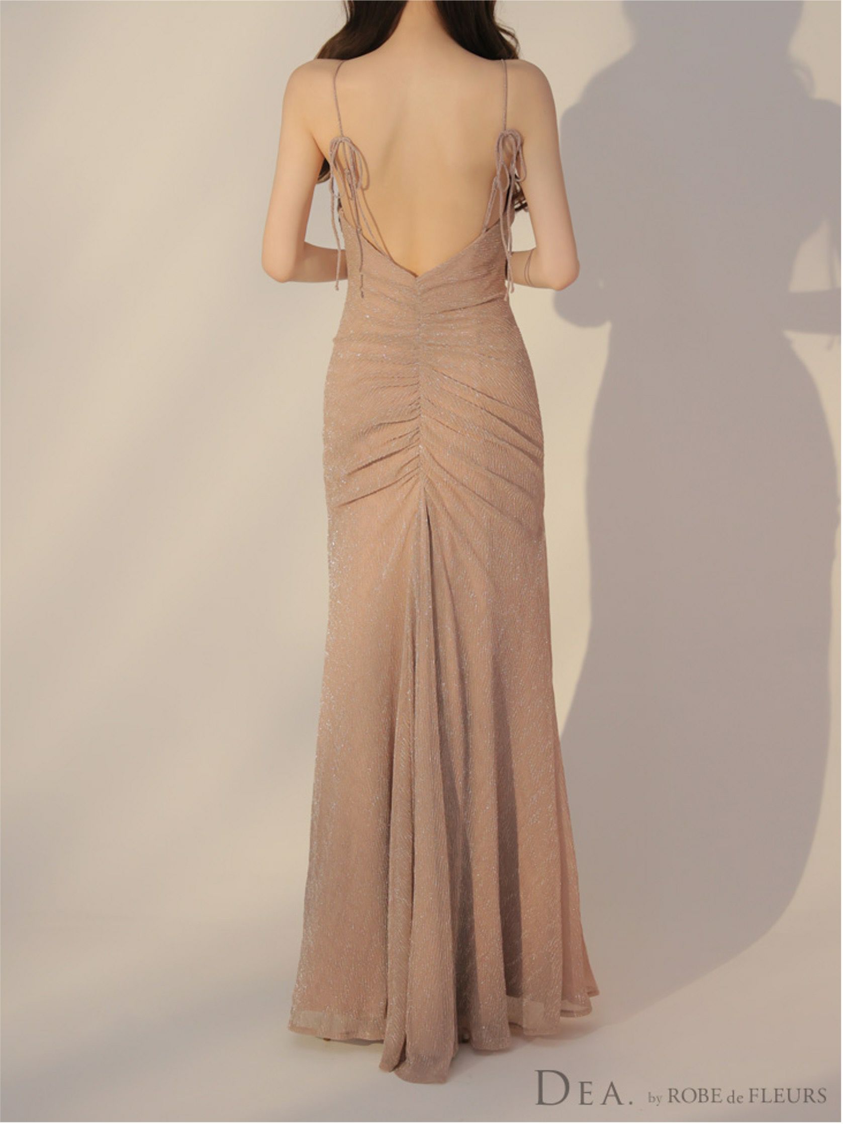 DEA. ディア バイ ローブドフルール ラメニットストレッチキャミロングキャバドレス de3383-c