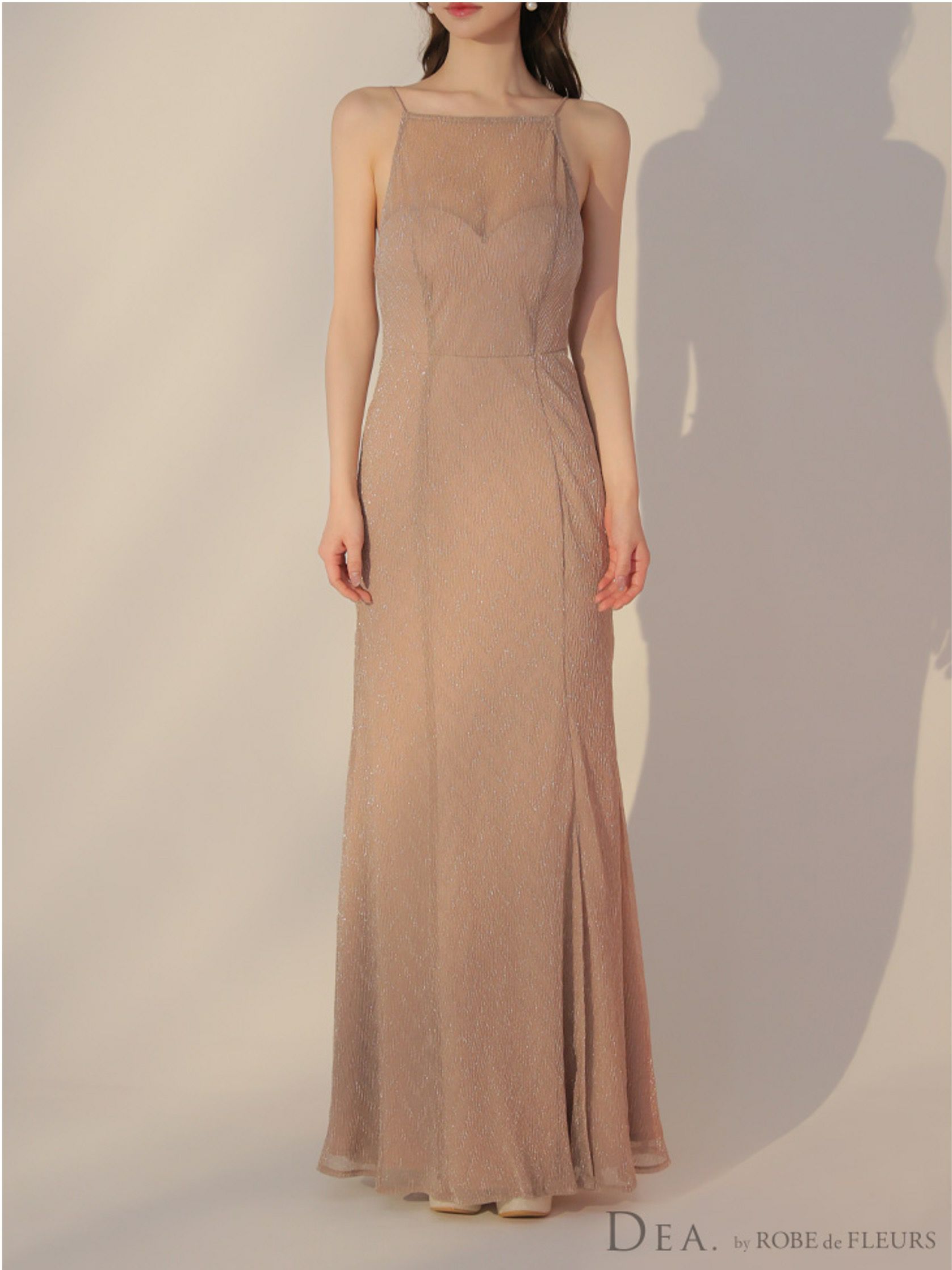 DEA. ディア バイ ローブドフルール ラメニットストレッチキャミロングキャバドレス de3383-c