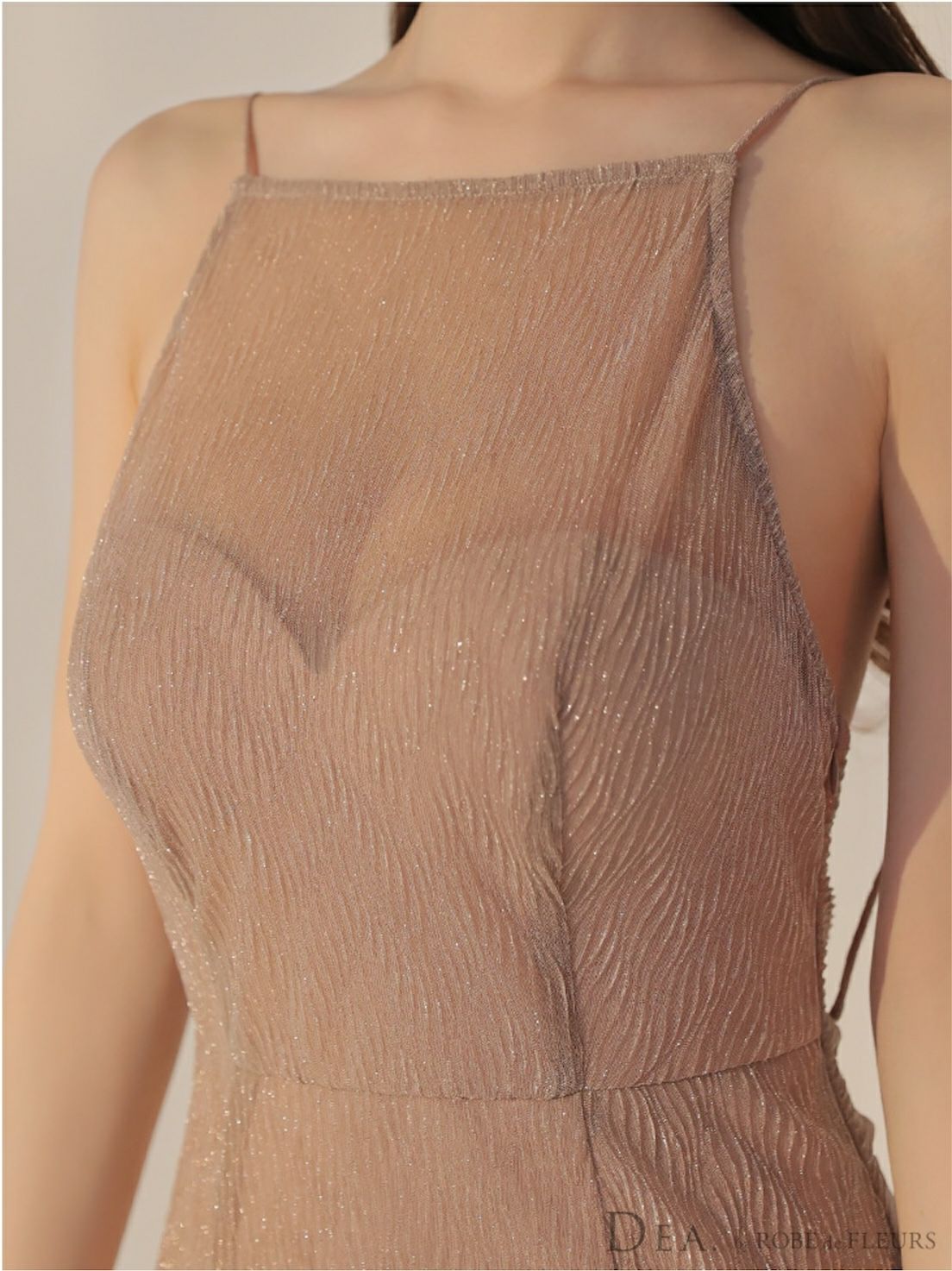 DEA. ディア バイ ローブドフルール ラメニットストレッチキャミロングキャバドレス de3383-c