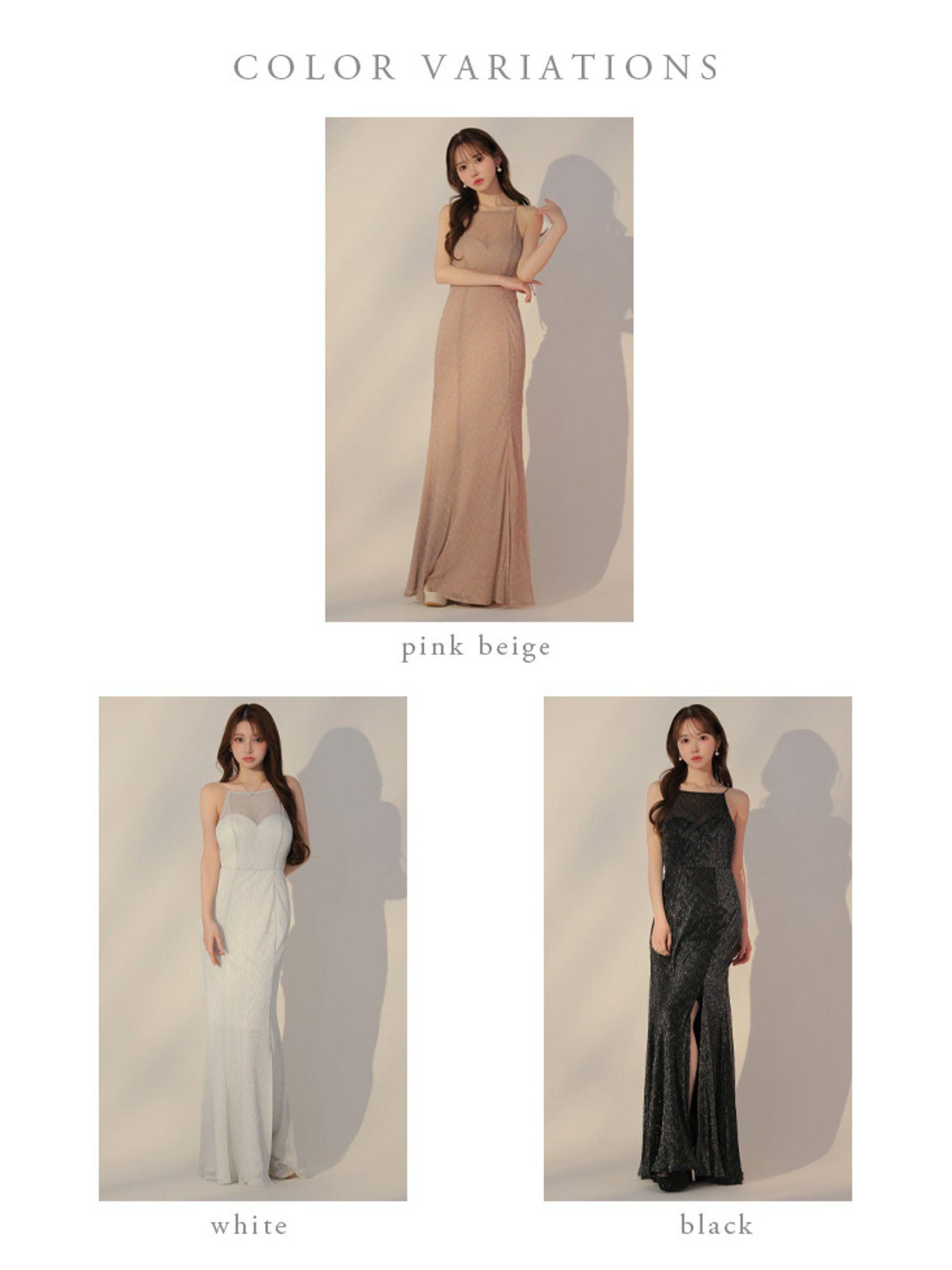 DEA. ディア バイ ローブドフルール ラメニットストレッチキャミロングキャバドレス de3383-c