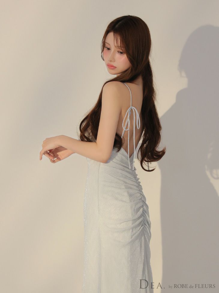 DEA. ディア バイ ローブドフルール ラメニットストレッチキャミロングキャバドレス de3383