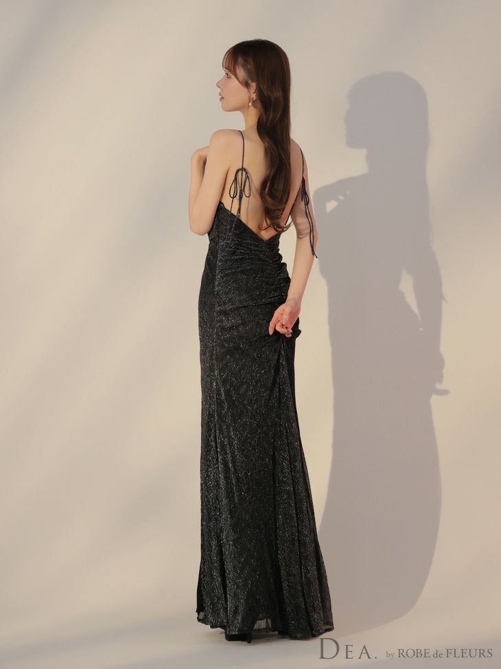DEA. ディア バイ ローブドフルール ラメニットストレッチキャミロングキャバドレス de3383
