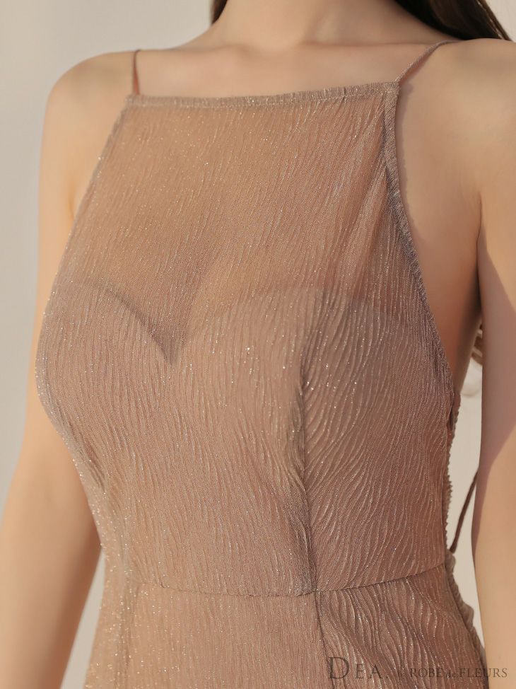 DEA. ディア バイ ローブドフルール ラメニットストレッチキャミロングキャバドレス de3383