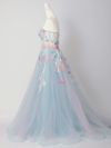 vanityME.couture. バニティミークチュール water color flower ウォーターカラーフラワー 花柄 チュール プリンセス 姫 ロングドレス バースデードレス ライトブルー vctr-l-a1383-1