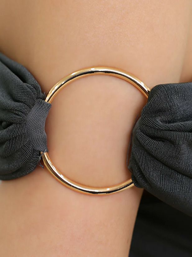 Veautt ヴュート ワンショルダーリングドレープサイドファスナータイトミディアムドレス vt082512-ks