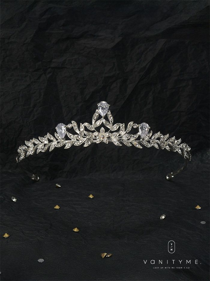 ブルークリスタルビジュー ティアラ シルバー vcsit-25021