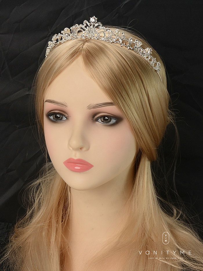 ブルークリスタルビジュー ティアラ シルバー vcsit-25021