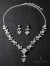 フラワーモチーフビジュー ネックレス＆ピアス シルバー ジュエリー vcsit-25030