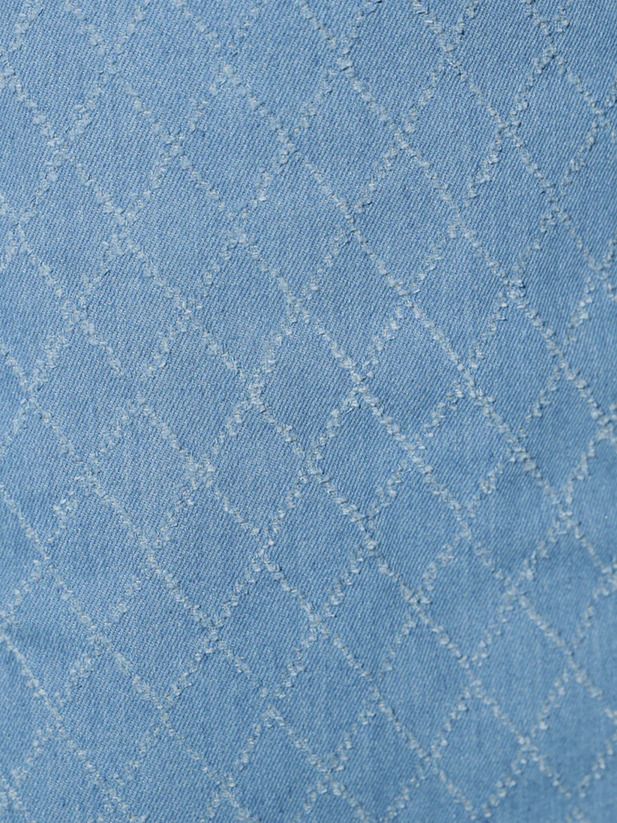 AngelR エンジェルアール デニムデザインオフショルダーパフスリーブウエストカットボタンチェーンショルダーマイクロミニドレス [ブルー/ネイビー] ar25825