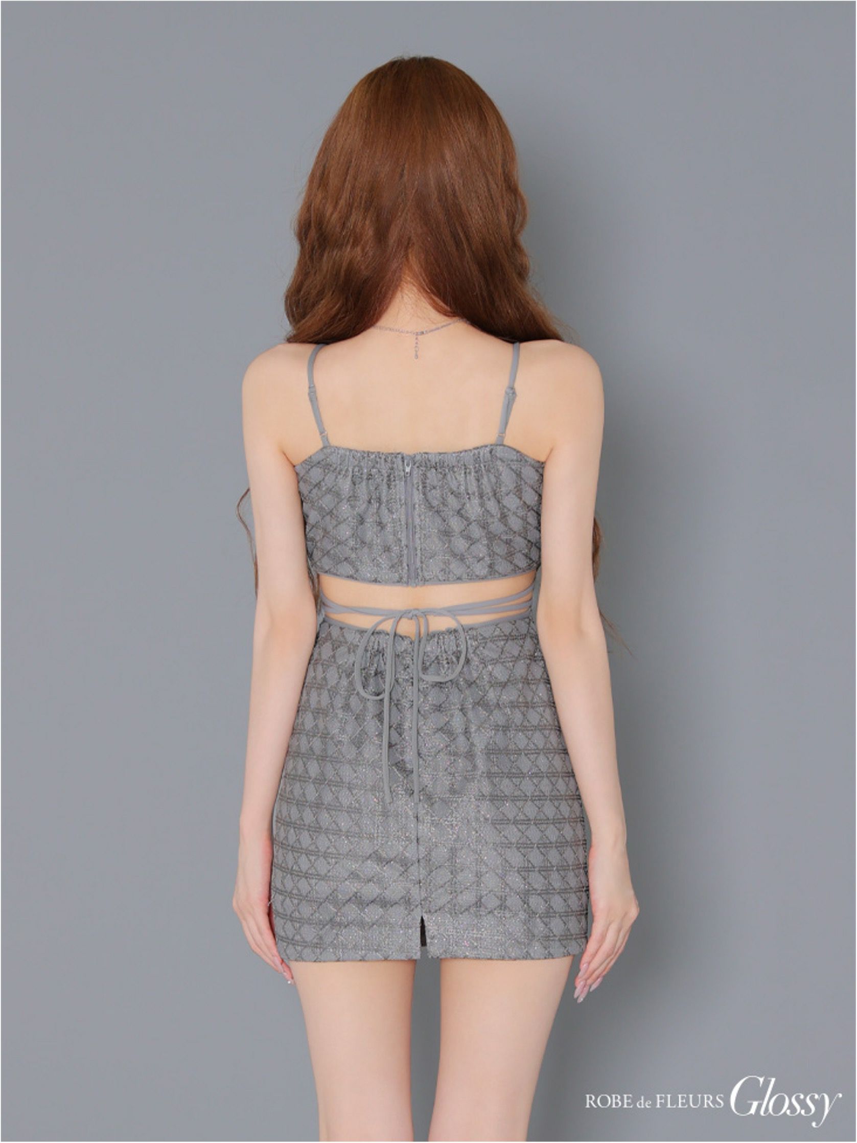 Glossy ローブドフルールグロッシー バックカットセンタージップミニキャバドレス gl3917-c