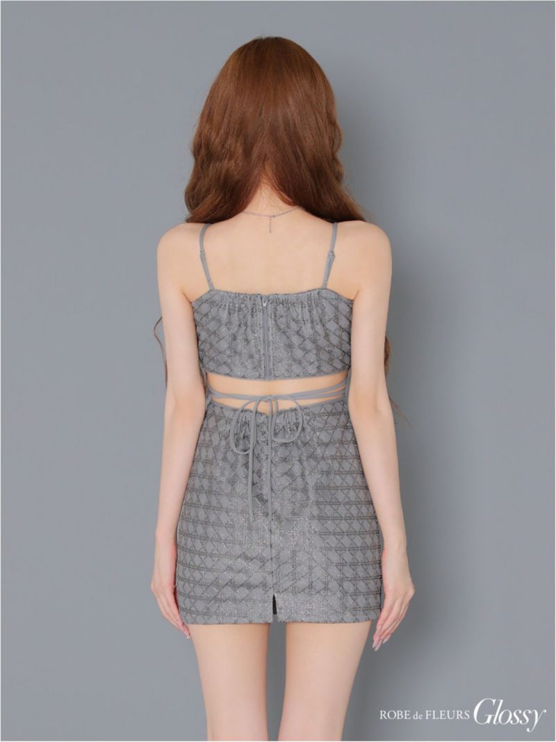 Glossy ローブドフルールグロッシー バックカットセンタージップミニキャバドレス gl3917-c