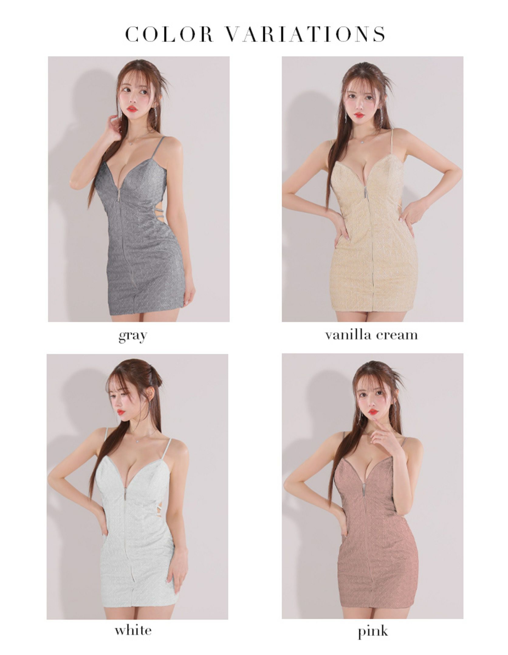 Glossy ローブドフルールグロッシー バックカットセンタージップミニキャバドレス gl3917-c