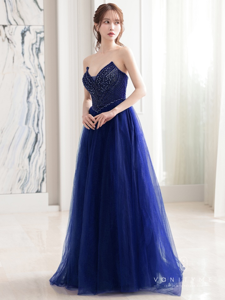 vanityME.couture. バニティミークチュール エメラルドビジュー ラメチュール プリンセス 姫 ロングドレス バースデードレス モスグリーン vctr-l-cc415