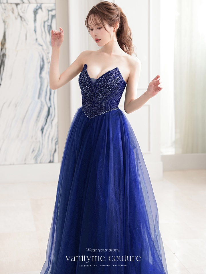 vanityME.couture. バニティミークチュール エメラルドビジュー ラメチュール プリンセス 姫 ロングドレス バースデードレス モスグリーン vctr-l-cc415