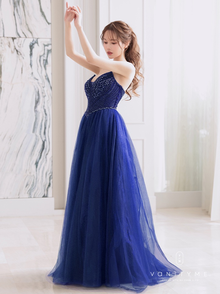 vanityME.couture. バニティミークチュール エメラルドビジュー ラメチュール プリンセス 姫 ロングドレス バースデードレス モスグリーン vctr-l-cc415