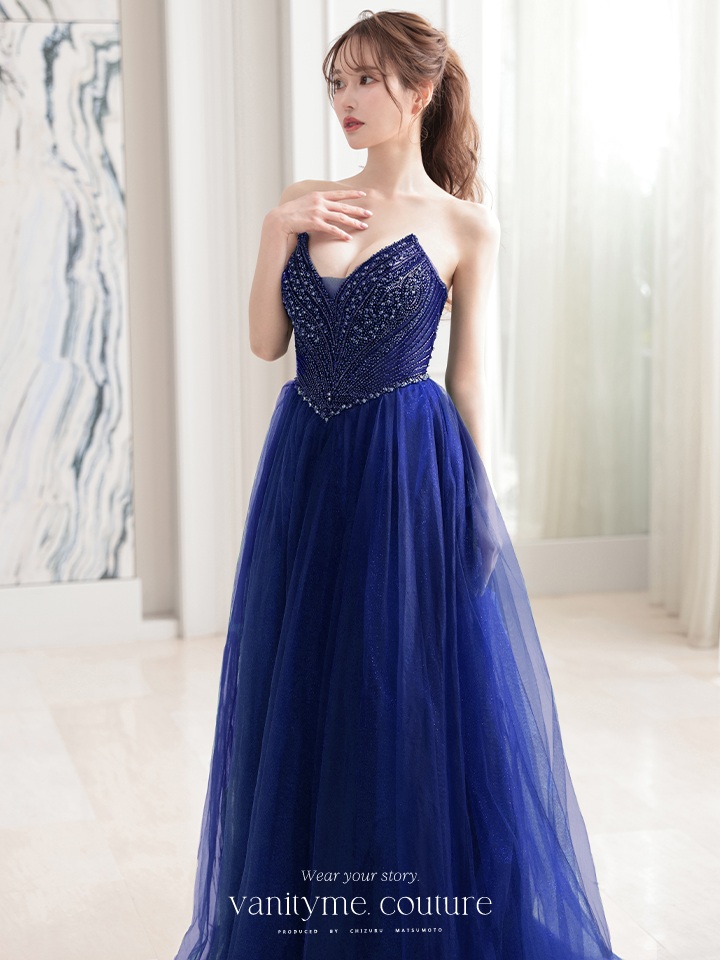 vanityME.couture. バニティミークチュール エメラルドビジュー ラメチュール プリンセス 姫 ロングドレス バースデードレス モスグリーン vctr-l-cc415