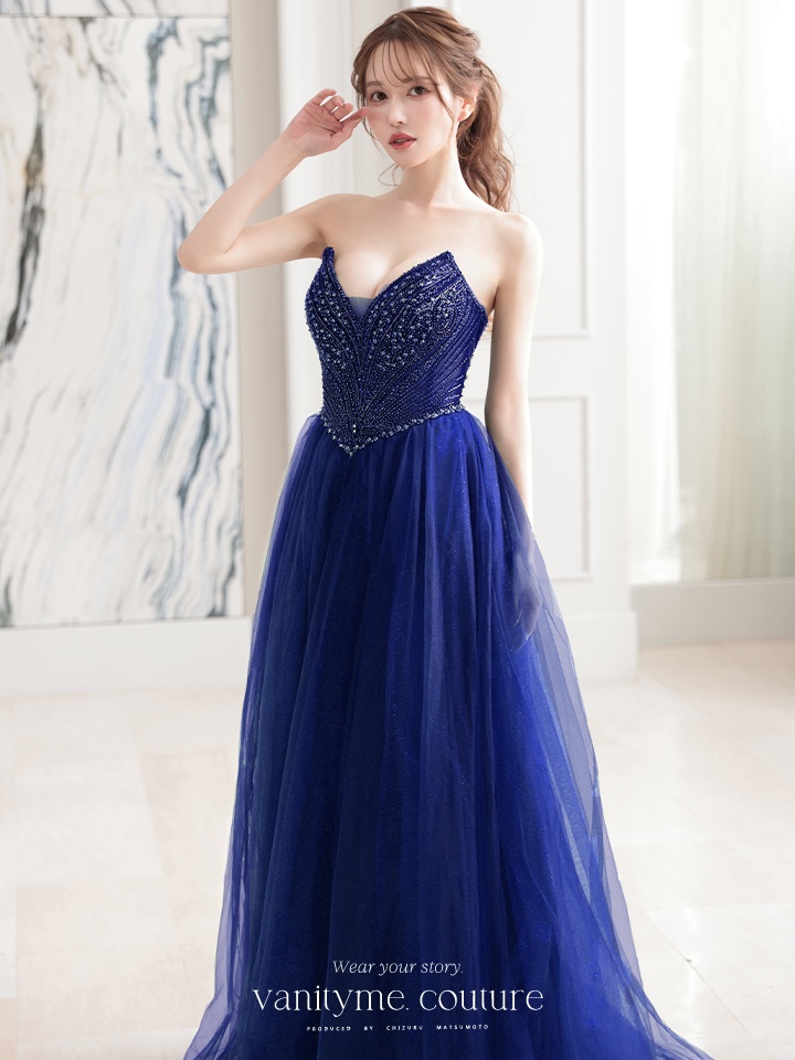 vanityME.couture. バニティミークチュール エメラルドビジュー ラメチュール プリンセス 姫 ロングドレス バースデードレス モスグリーン vctr-l-cc415