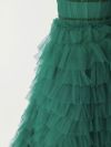 vanityME.couture. バニティミークチュール エメラルド スパンコールライン オフショル ボリュームフリル プリンセス 姫 ロングドレス バースデードレス モスグリーン vctr-l-25033