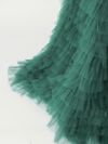vanityME.couture. バニティミークチュール エメラルド スパンコールライン オフショル ボリュームフリル プリンセス 姫 ロングドレス バースデードレス モスグリーン vctr-l-25033