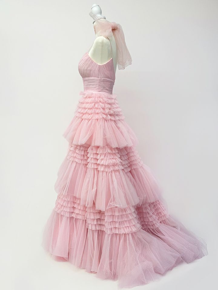 vanityME.couture. バニティミークチュール ラメチュール ボリュームフリル ロングドレス バースデードレス 主役ドレス 姫ドレス イベント 主役 プリンセス [ ブラック/ピンク ] vctr-l-54843-2