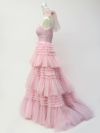 vanityME.couture. バニティミークチュール ラメチュール ボリュームフリル ロングドレス バースデードレス 主役ドレス 姫ドレス イベント 主役 プリンセス [ ブラック/ピンク ] vctr-l-54843-2