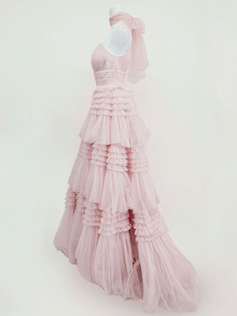 vanityME.couture. バニティミークチュール ラメチュール ボリュームフリル ロングドレス バースデードレス 主役ドレス 姫ドレス イベント 主役 プリンセス [ ブラック/ピンク ] vctr-l-54843-2