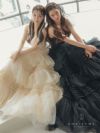 vanityME.couture. バニティミークチュール ラメチュール ボリュームフリル ロングドレス バースデードレス 主役ドレス 姫ドレス イベント 主役 プリンセス [ ブラック ] vctr-l-54843-1