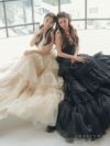 vanityME.couture. バニティミークチュール ラメチュール ボリュームフリル ロングドレス バースデードレス 主役ドレス 姫ドレス イベント 主役 プリンセス [ ブラック ] vctr-l-54843-1