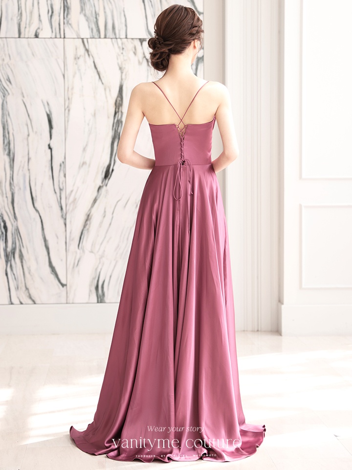 vanityME.couture. バニティミークチュール サテン バストドレープ コルセット ロングドレス バースデードレス モーヴローズ vctr-l-7481-1