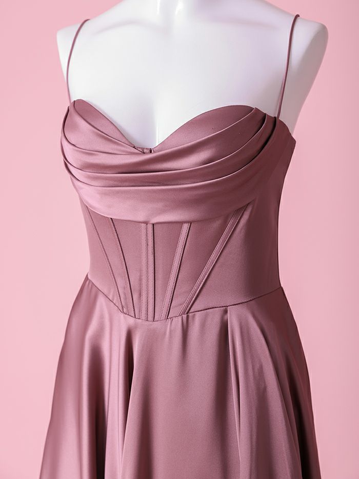 vanityME.couture. バニティミークチュール サテン バストドレープ コルセット ロングドレス バースデードレス モーヴローズ vctr-l-7481-1