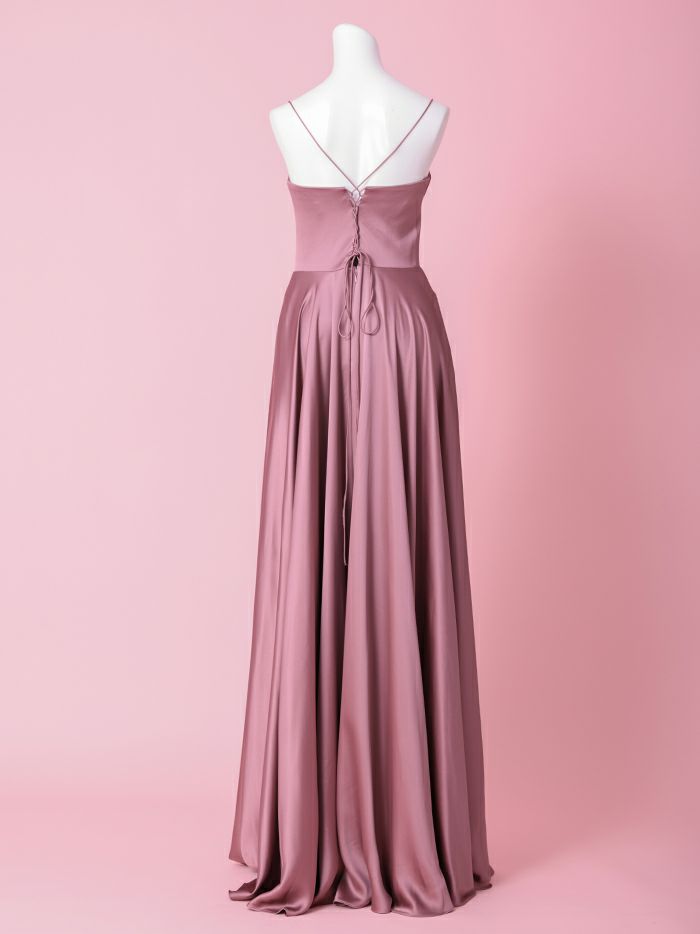 vanityME.couture. バニティミークチュール サテン バストドレープ コルセット ロングドレス バースデードレス モーヴローズ vctr-l-7481-1