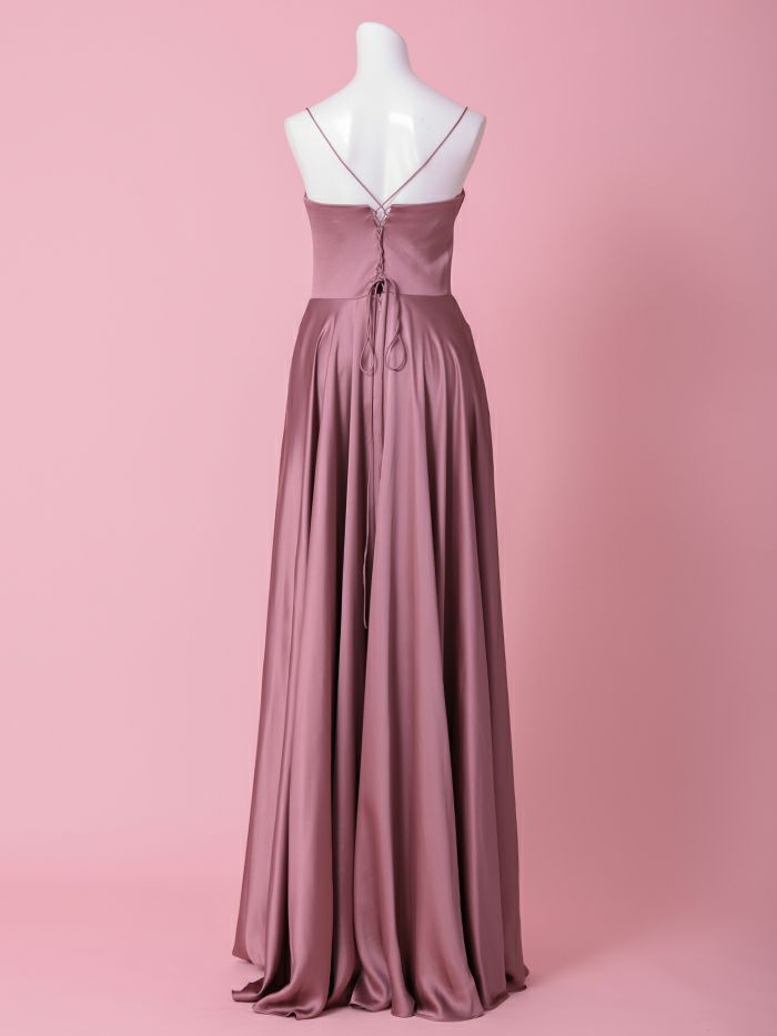 vanityME.couture. バニティミークチュール サテン バストドレープ コルセット ロングドレス バースデードレス モーヴローズ vctr-l-7481-1